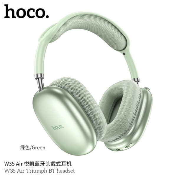 Hoco W35 AIR – Air Triumph Bluetooth Headphones 🎧✨📶 - Green - Image 3