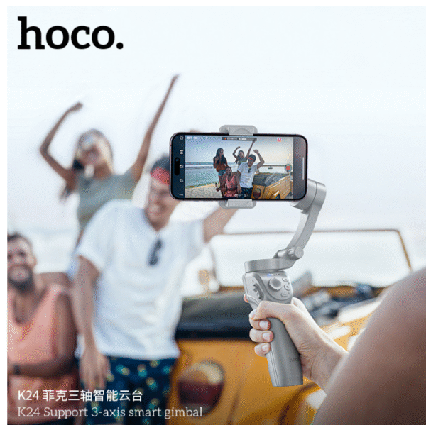Hoco K24 Estabilizador Inteligente con Seguimiento Facial — Gimbal de Mano para Smartphones con Auto‑Tracking - Imagen 3