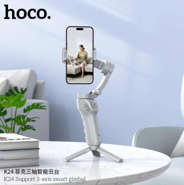 Hoco K24 Estabilizador Inteligente con Seguimiento Facial — Gimbal de Mano para Smartphones con Auto‑Tracking - Imagen 4