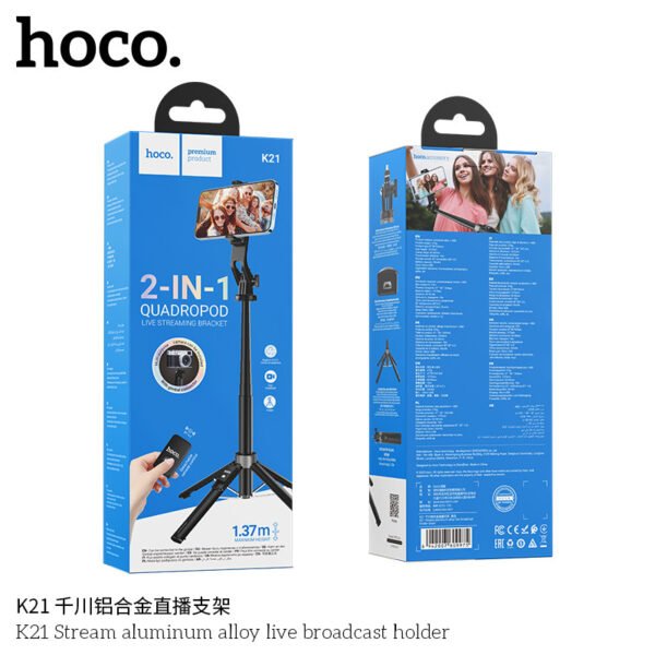 🔌 Hoco K21 2-en-1 Quadropod - Image 10