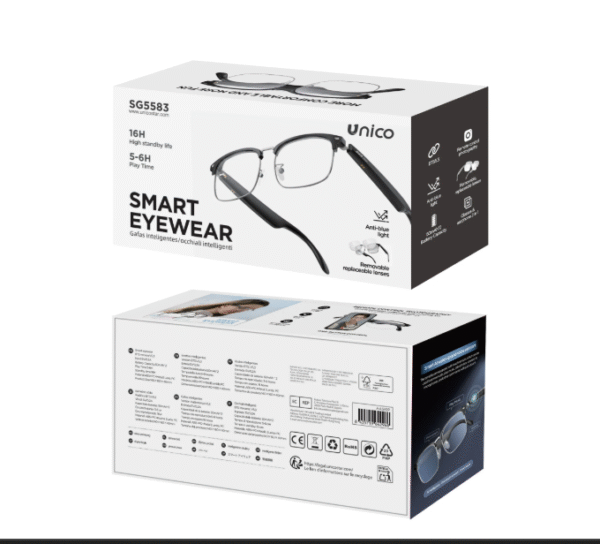 😎🎶 Gafas Inteligentes Bluetooth con Música – ✨ Edición Metálica para Negocios-SG5583 - Image 4