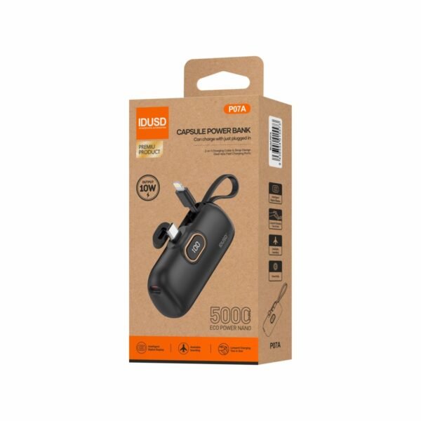 🔋 IDUSD Capsule Power Bank P07A — 10000 mAh (Modelo P07A) - Image 4