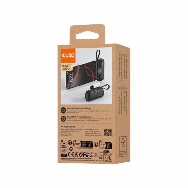 🔋 IDUSD Capsule Power Bank P07A — 10000 mAh (Modelo P07A) - Image 3