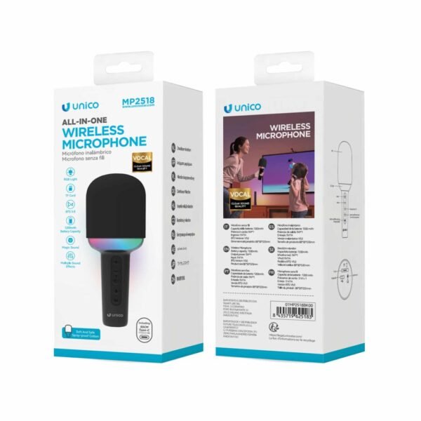 UNICO MP2518 - Micrófono Inalámbrico Negro - Image 2