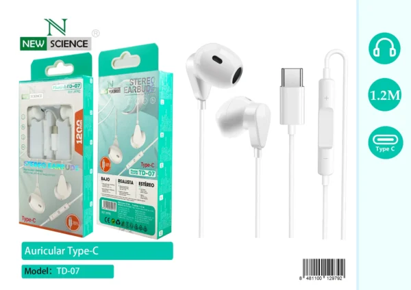 Auriculares Type-C TD-07 🎧
