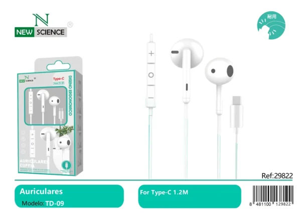 Auriculares Type-C TD-09 🎧