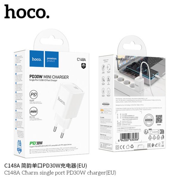 ⚡ Cargador HOCO C148A PD 30W Mini