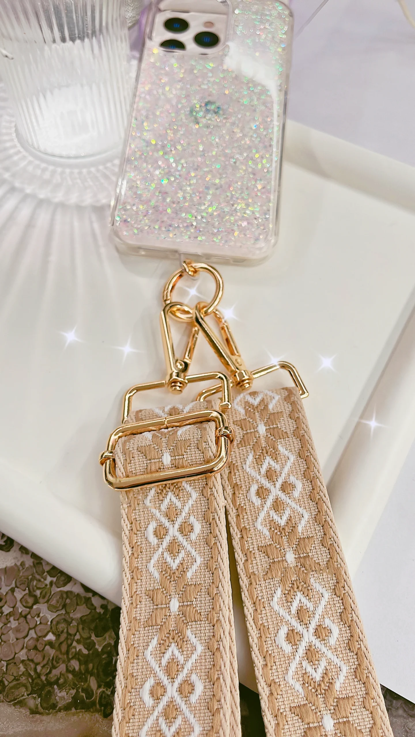 Mandala Design Lanyard for Phones, ID Cards & Keychains – Stylish Woven Neck Strap – 16100- ✨ 1️⃣ Beige-Black 🌸 2️⃣ Beige-Pink 🌟 3️⃣ Beige-Golden 💖 4️⃣ Fuchsia-Rhombus 🌈 5️⃣ Beige-Pink Lilac 🌷 6️⃣ Beige-Pale Pink 🖤 7️⃣ Black-Pink 💫 8️⃣ Fuchsia-Plus 🧵 9️⃣ Black-Beige 💜 1️⃣0️⃣ Lilac ☁️ 1️⃣1️⃣ Light Blue 🌿 1️⃣2️⃣ Green - Imagen 4