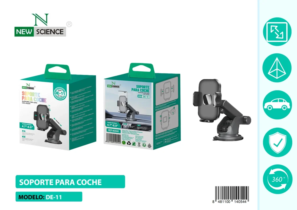 DE-11 Car Mount with Suction Cup – Secure & Adjustable Phone Holder | SKU: S40544