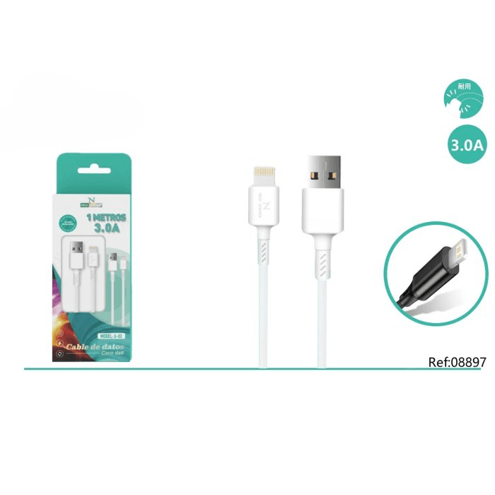 📱⚡ Cable iPhone 1M 📏 3.0A 🔌 U-03 ✅