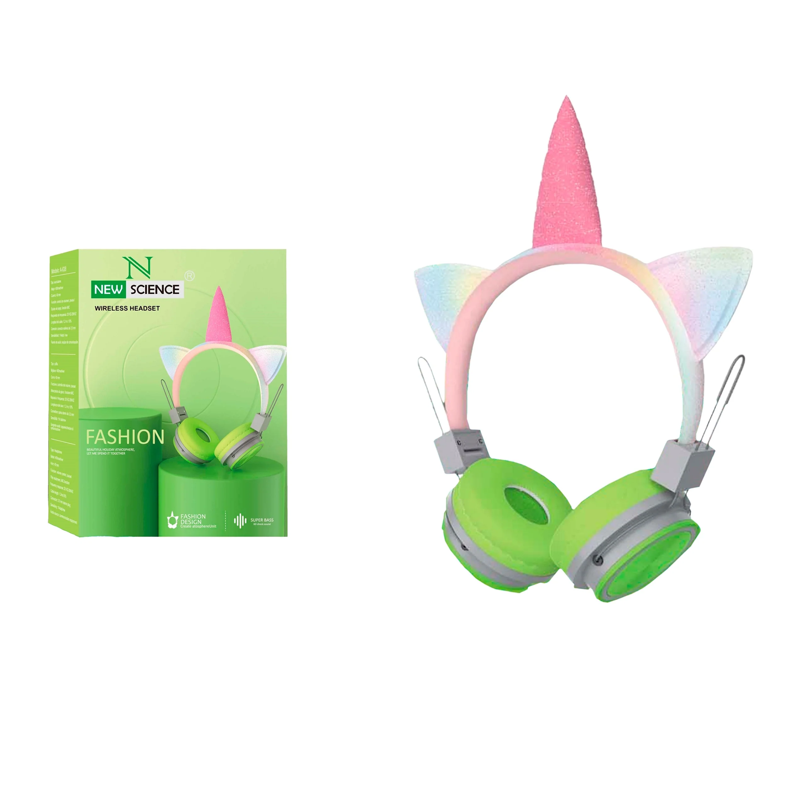 Auriculares de Unicornio para Niños A-638 🦄 | Cable Jack 3.5mm con Limitador de Volumen Seguro 🎧 | Diseño Brillante y Ajustable ✨ - Imagen 2