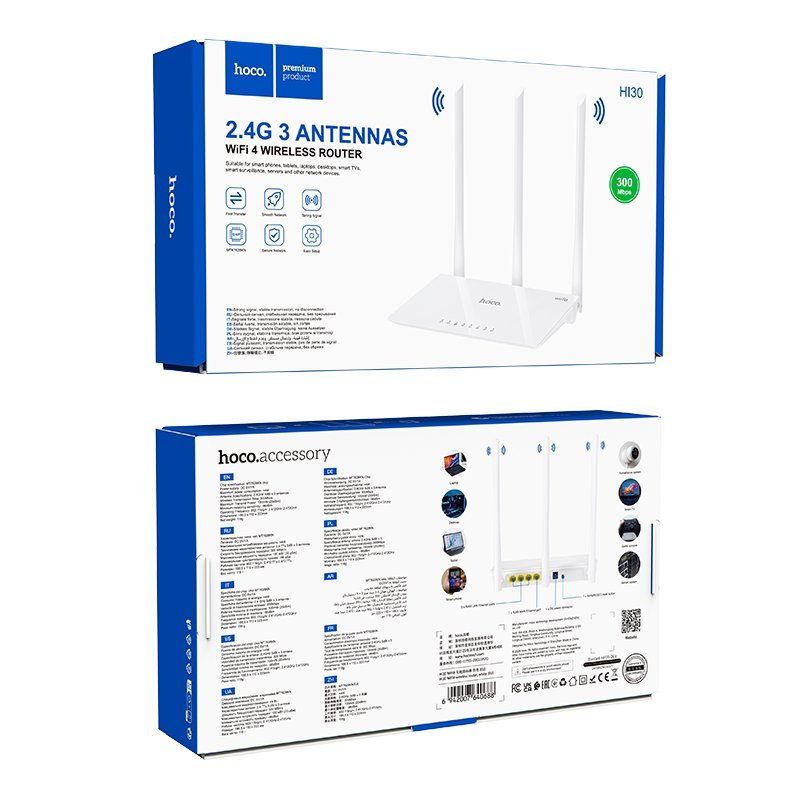 🔌 Hoco C76 4G x3 Antenas Router HI30