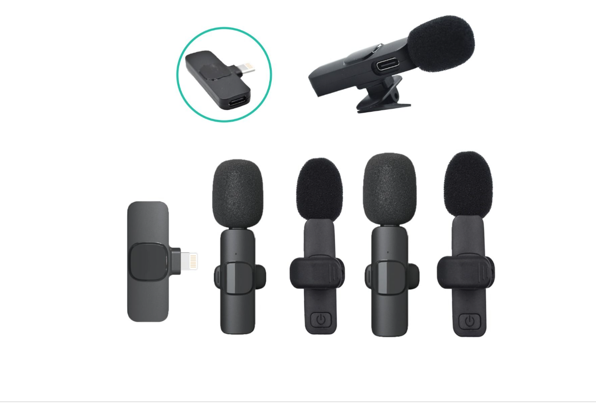 🎤 Wireless Lavalier Microphones – Lightning (2-Pack) 🔌 WS-02 🎬 - Imagen 2