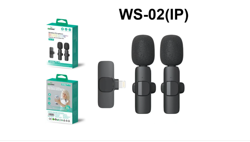 🎤 Wireless Lavalier Microphones – Lightning (2-Pack) 🔌 WS-02 🎬