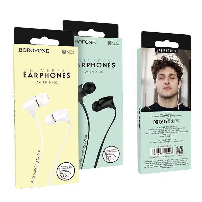 Borofone BM26 Universal Earphones with Microphone -3.5mm🎧🎙️📱