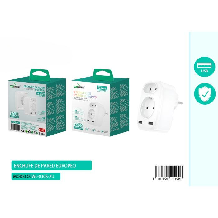 🔌⚡ European Wall Socket with USB Input 🌍🔋 Model: WL-030S-2U 🚀