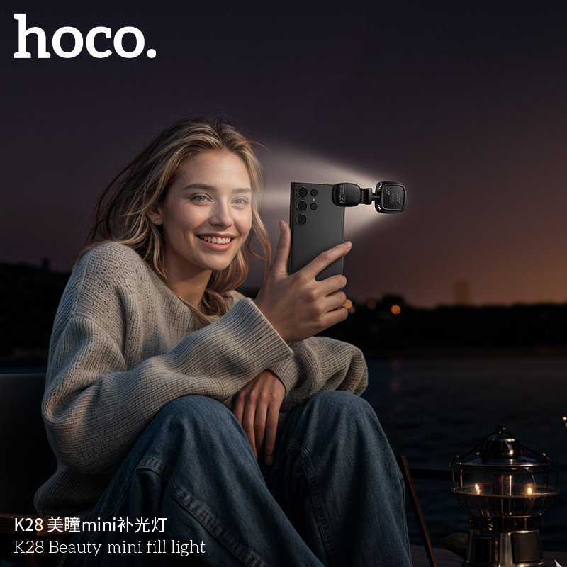 💡 Hoco K28 – Mini Fill Light (Warm/Cool/White • 9 Levels • 2–5h Use) - Imagen 8