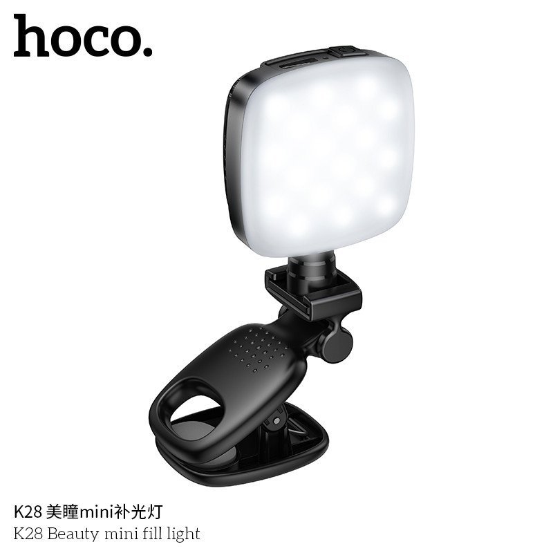 💡 Hoco K28 – Mini Fill Light (Warm/Cool/White • 9 Levels • 2–5h Use) - Imagen 5