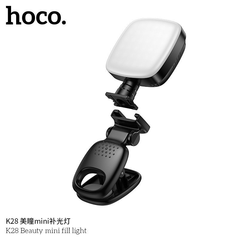 💡 Hoco K28 – Mini Fill Light (Warm/Cool/White • 9 Levels • 2–5h Use) - Imagen 3