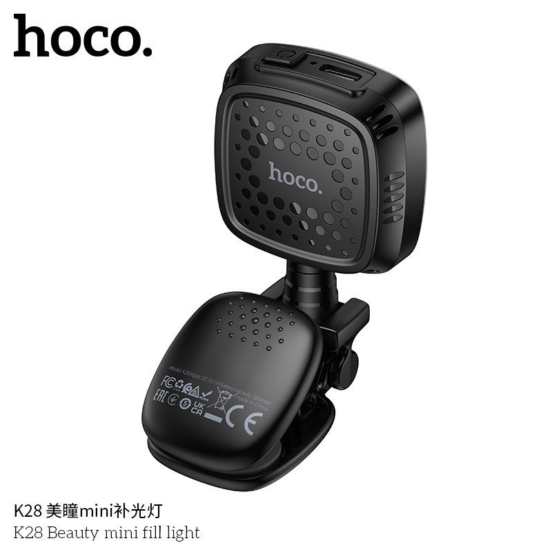 💡 Hoco K28 – Mini Fill Light (Warm/Cool/White • 9 Levels • 2–5h Use) - Imagen 2