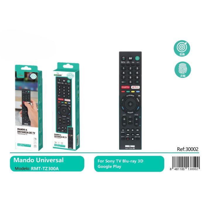 🎮📺 Sony TV & Blu-ray 3D Remote Control 🔵🎥 Google Play Compatible 📲 Model: RMT-TZ300A 🚀