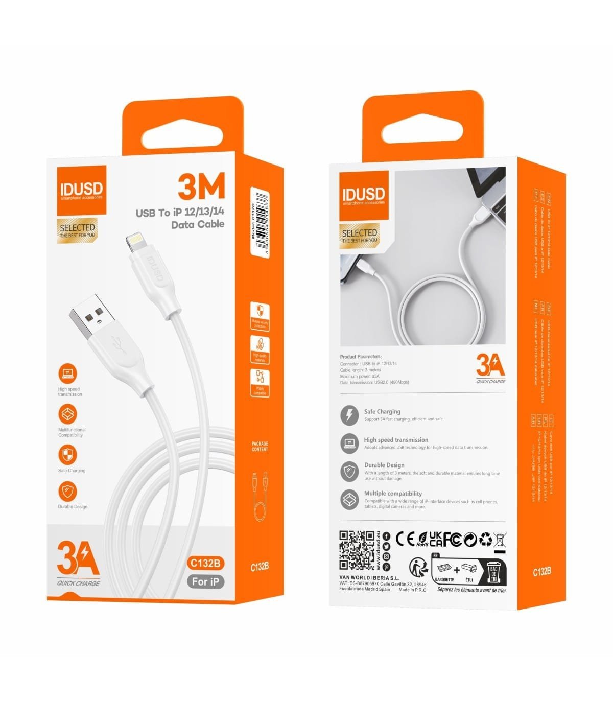 ⚡ Turbo Lightning Cable 3M 3A - C132B 🔌📱 - Imagen 2